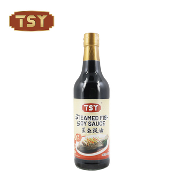 Fabricante de produtos 500 ml de imersão em tamanho de família garrafa não-OGM Peixe molho de soja no vapor