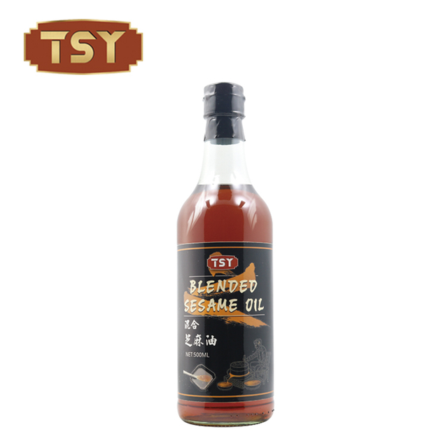 250 ml de venda de vidro de venda quente comestível cozinheira misturada óleo de gergelim para supermercado