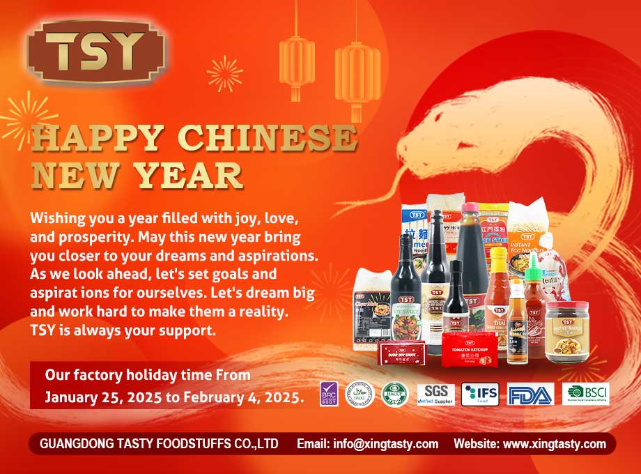 Comemorando o Ano Novo com TSY Food: uma mensagem de gratidão aos nossos valiosos clientes